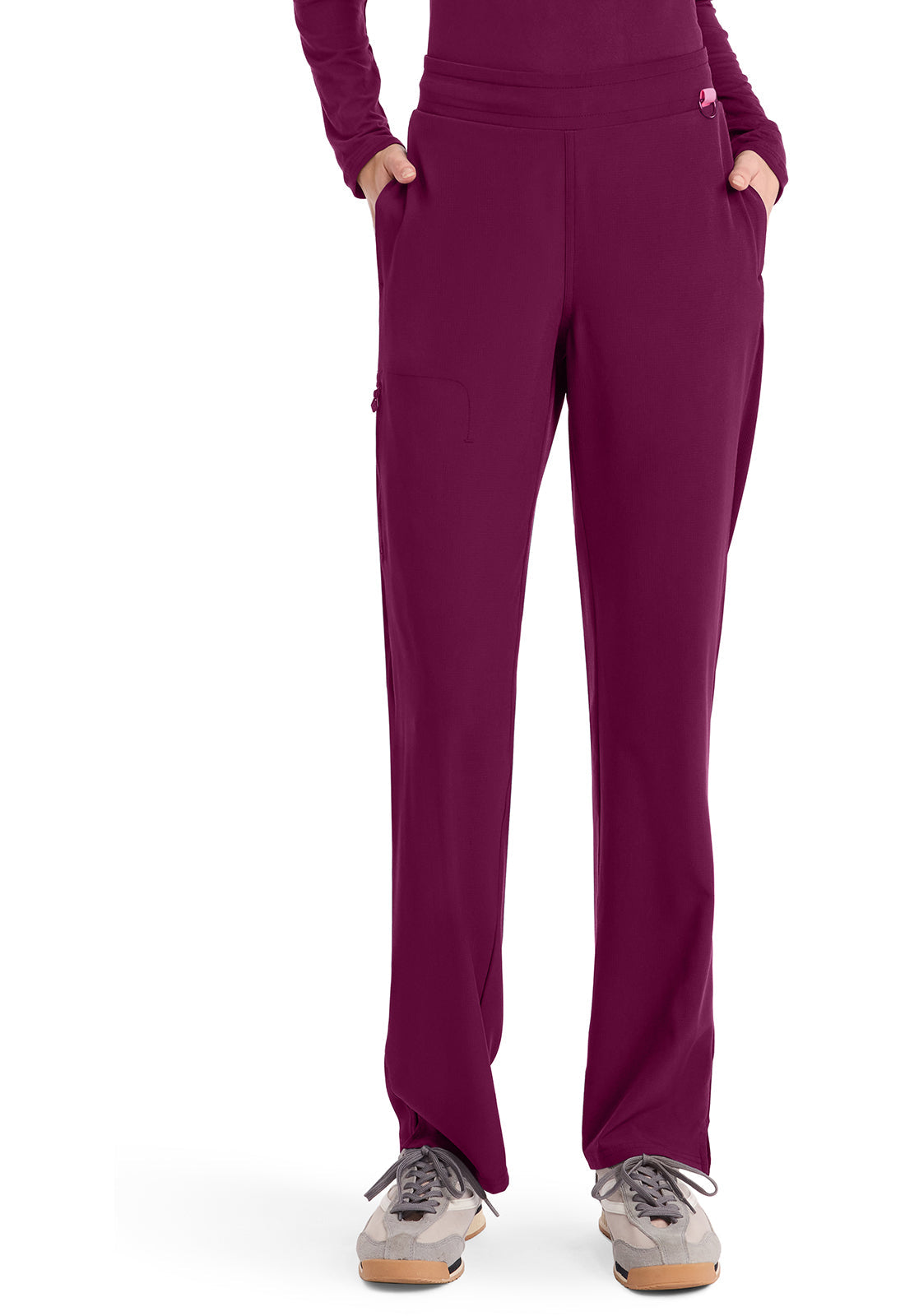 Amp MC103 Women's Straight Leg Pull-On Scrub Pants Wine