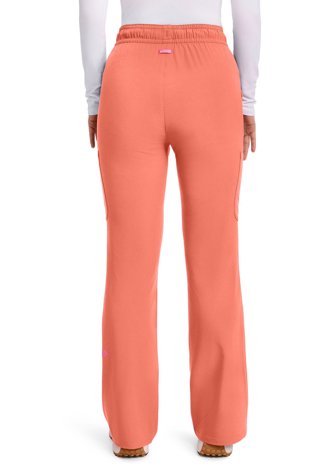 Amp MC104 Women's High Rise 4-Pocket Flare Scrub Pants Coral Fusion