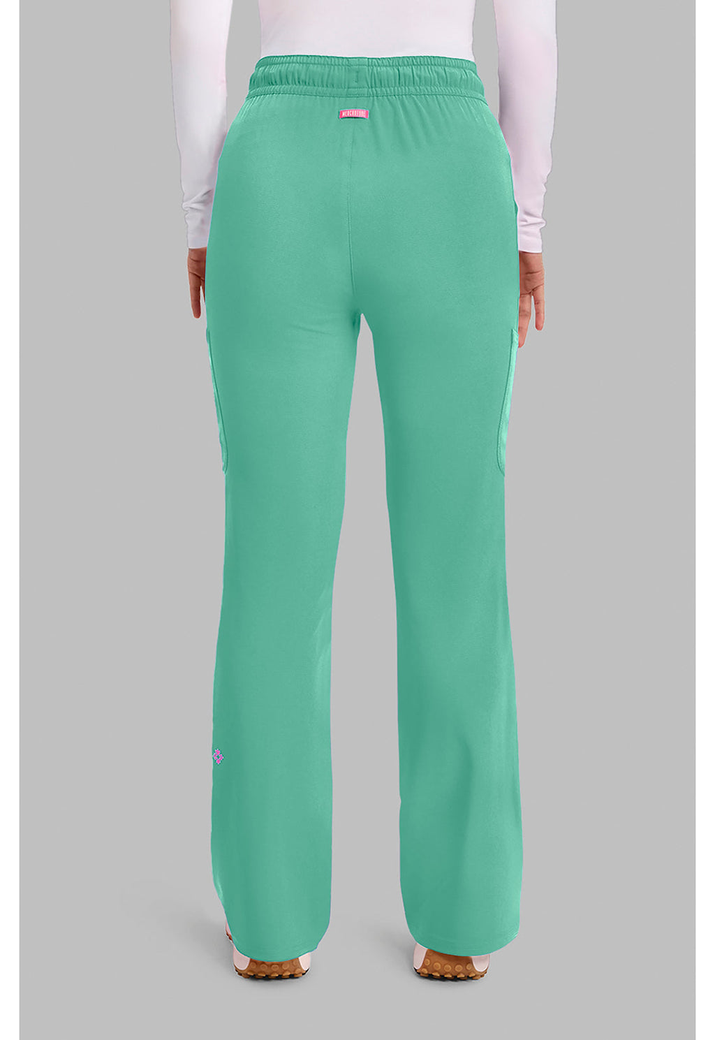 Amp MC104 Women's High Rise 4-Pocket Flare Scrub Pants Mint Condition