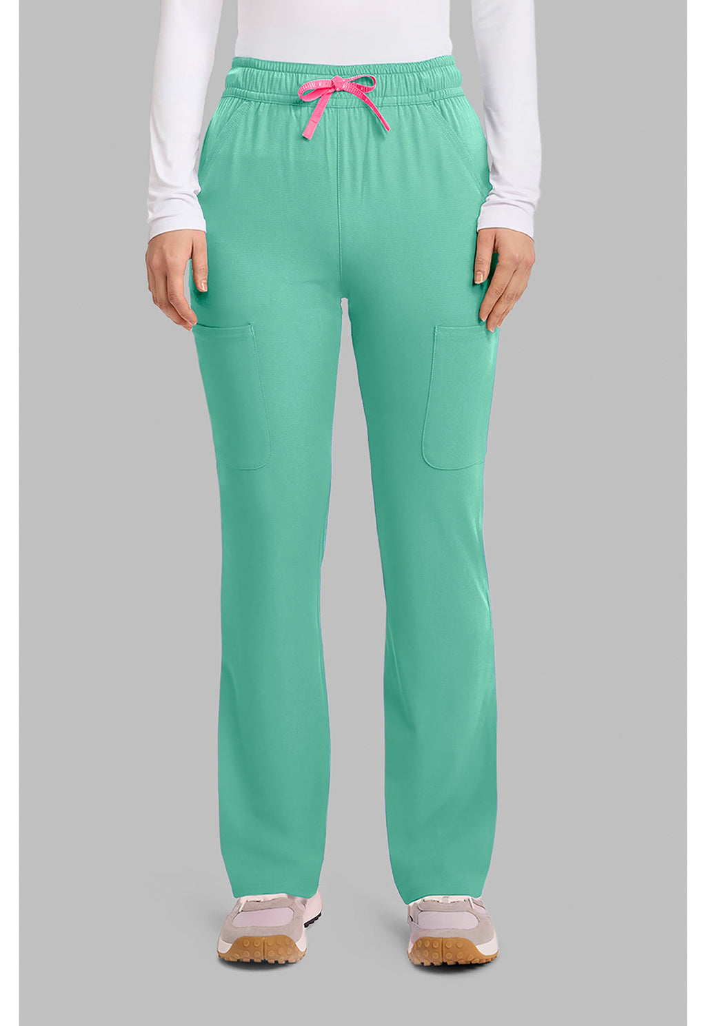 Amp MC104 Women's High Rise 4-Pocket Flare Scrub Pants Mint Condition