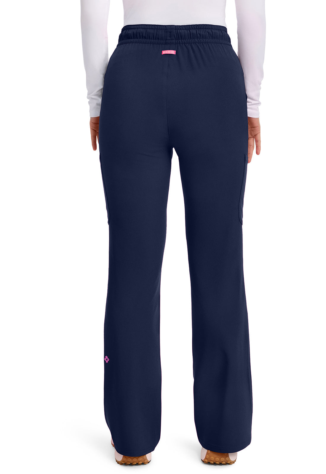 Amp MC104 Women's High Rise 4-Pocket Flare Scrub Pants Navy