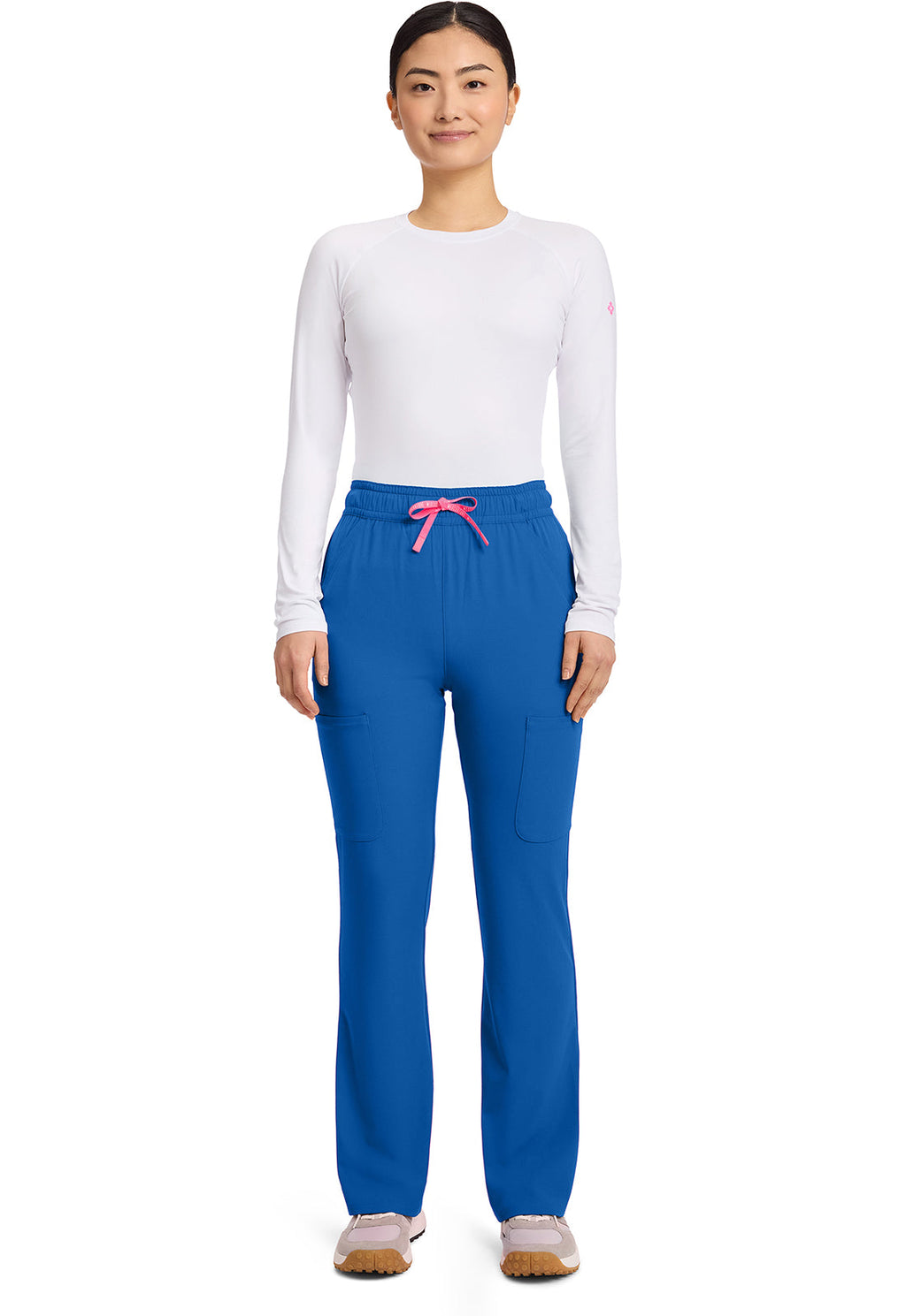 Amp MC104 Women's Women's High Rise 4-Pocket Flare Scrub Pants Royal