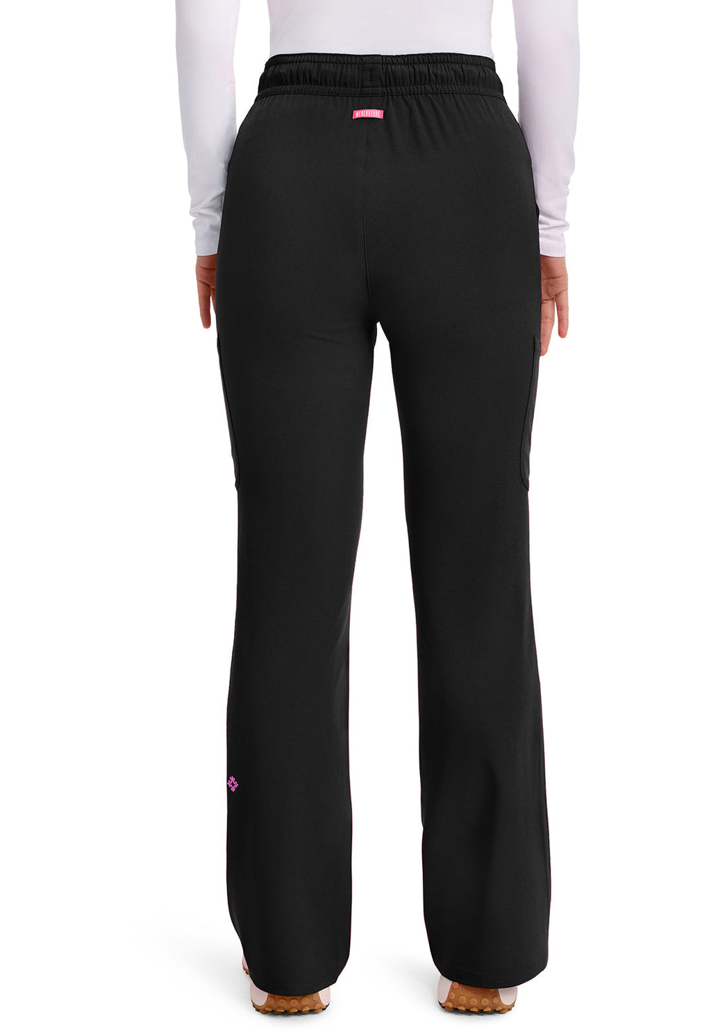 Amp MC104 Women's High Rise 4-Pocket Flare Scrub Pants Black