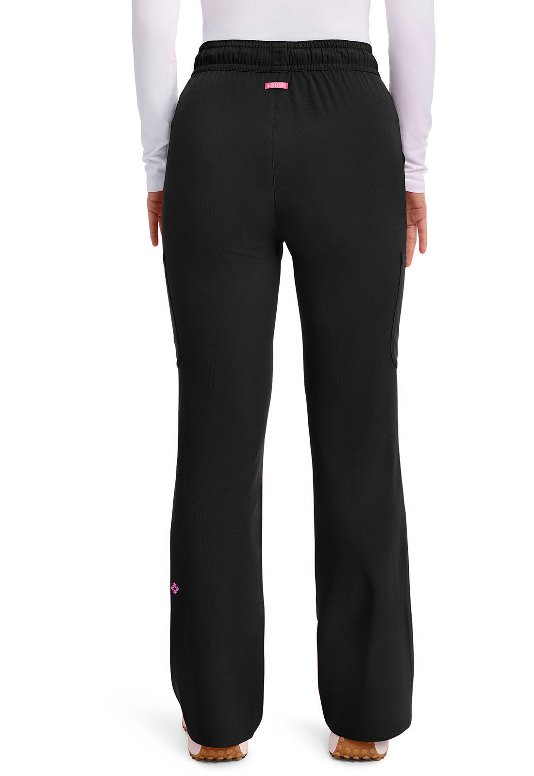 Amp MC104 Women's High Rise 4-Pocket Flare Scrub Pants Black