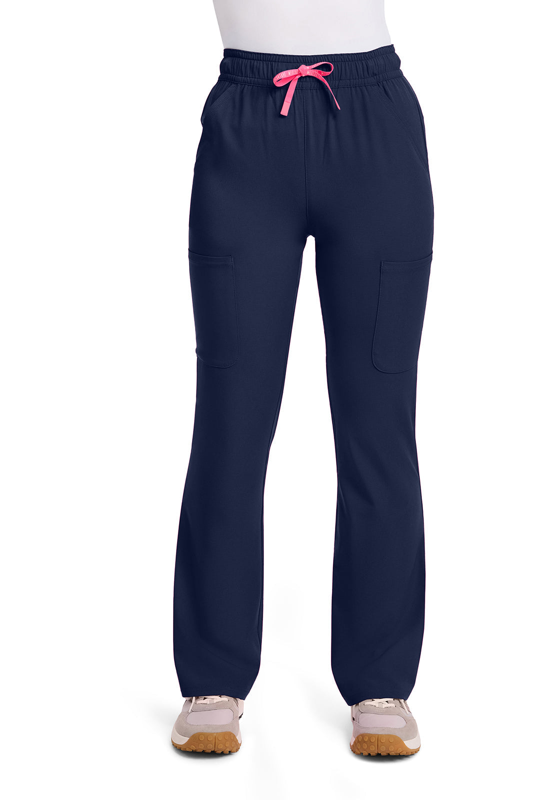 Amp MC104 Women's High Rise 4-Pocket Flare Scrub Pants Navy