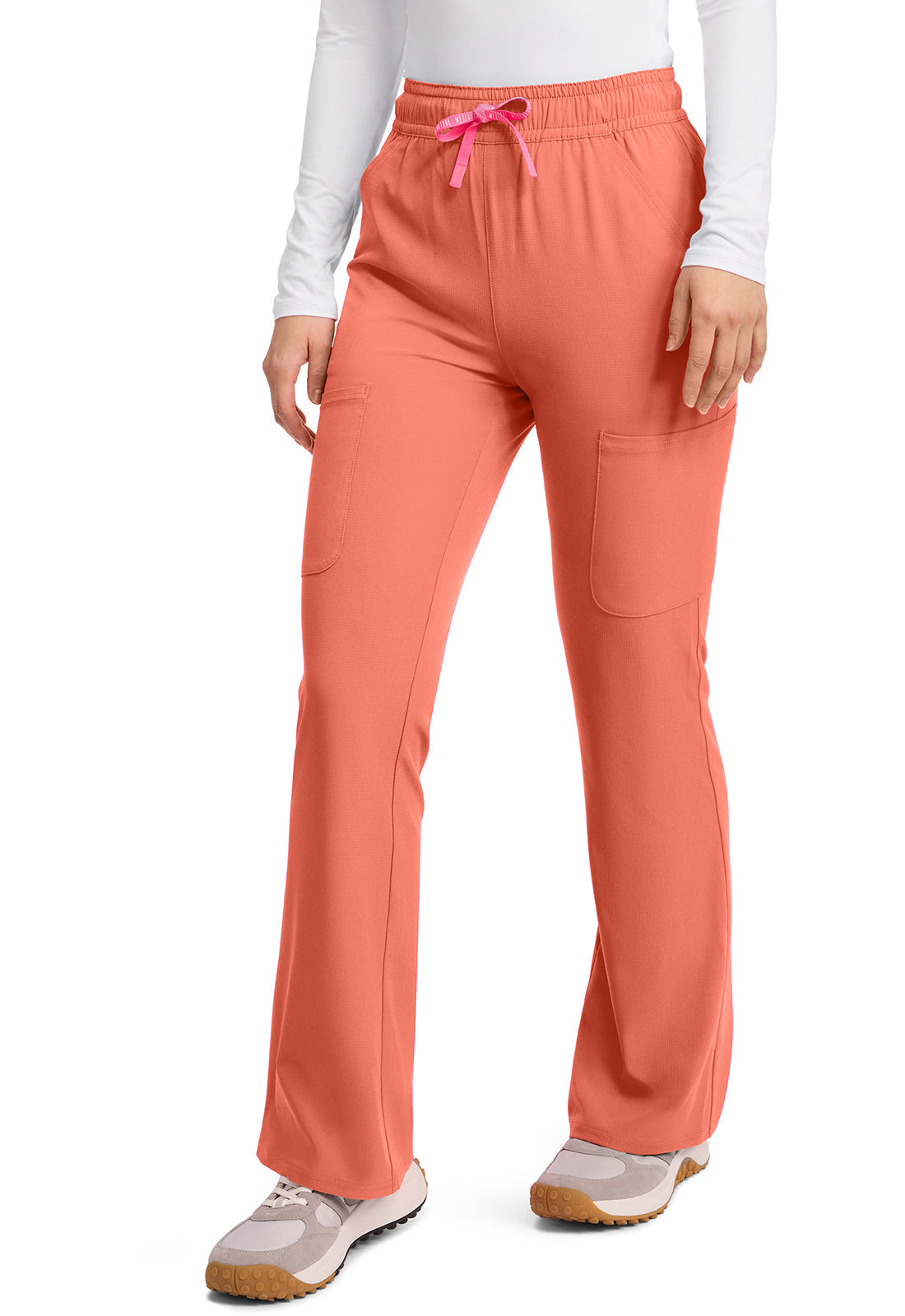 AMP MC104 Women's High Rise 4-Pocket Flare Pants Coral Fusion