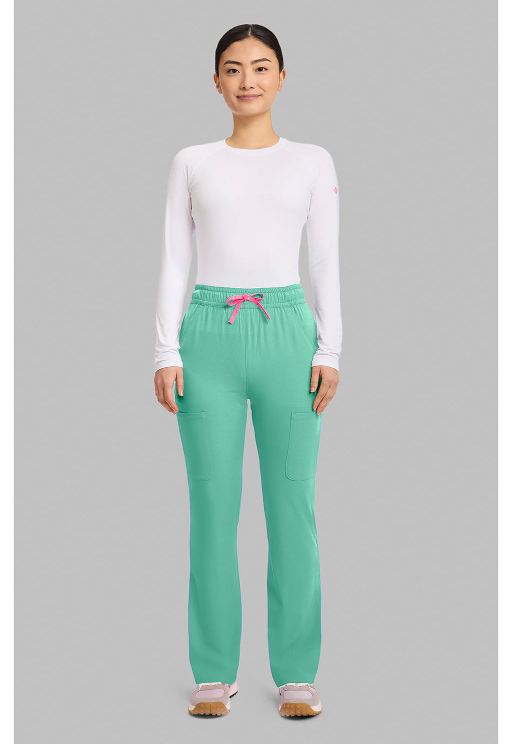 Amp MC104 Women's High Rise 4-Pocket Flare Scrub Pants Mint Condition