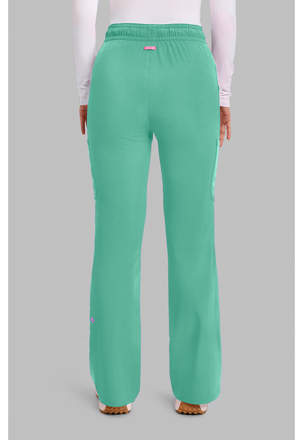 Amp MC104 Women's High Rise 4-Pocket Flare Scrub Pants Mint Condition