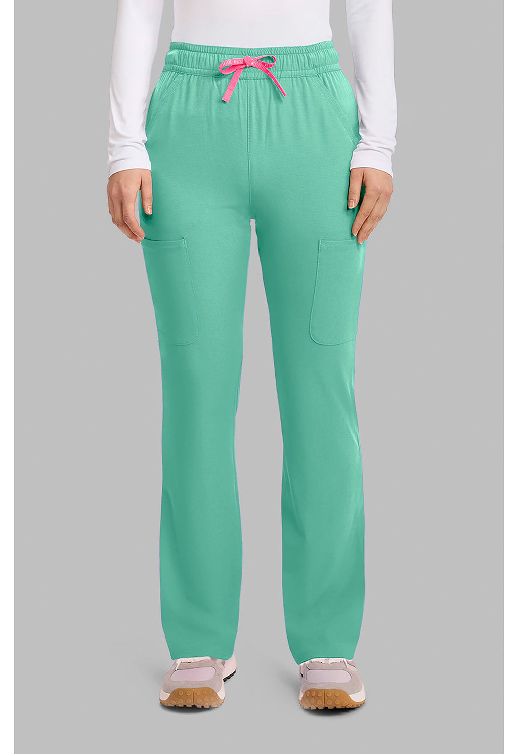 Amp MC104 Women's High Rise 4-Pocket Flare Scrub Pants Mint Condition