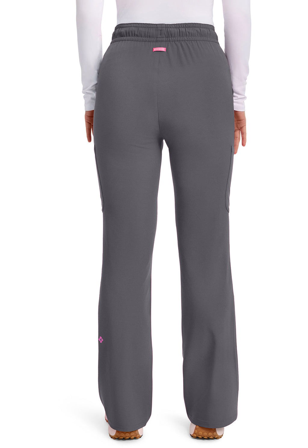 Amp MC104 Women's High Rise 4-Pocket Flare Scrub Pants Pewter
