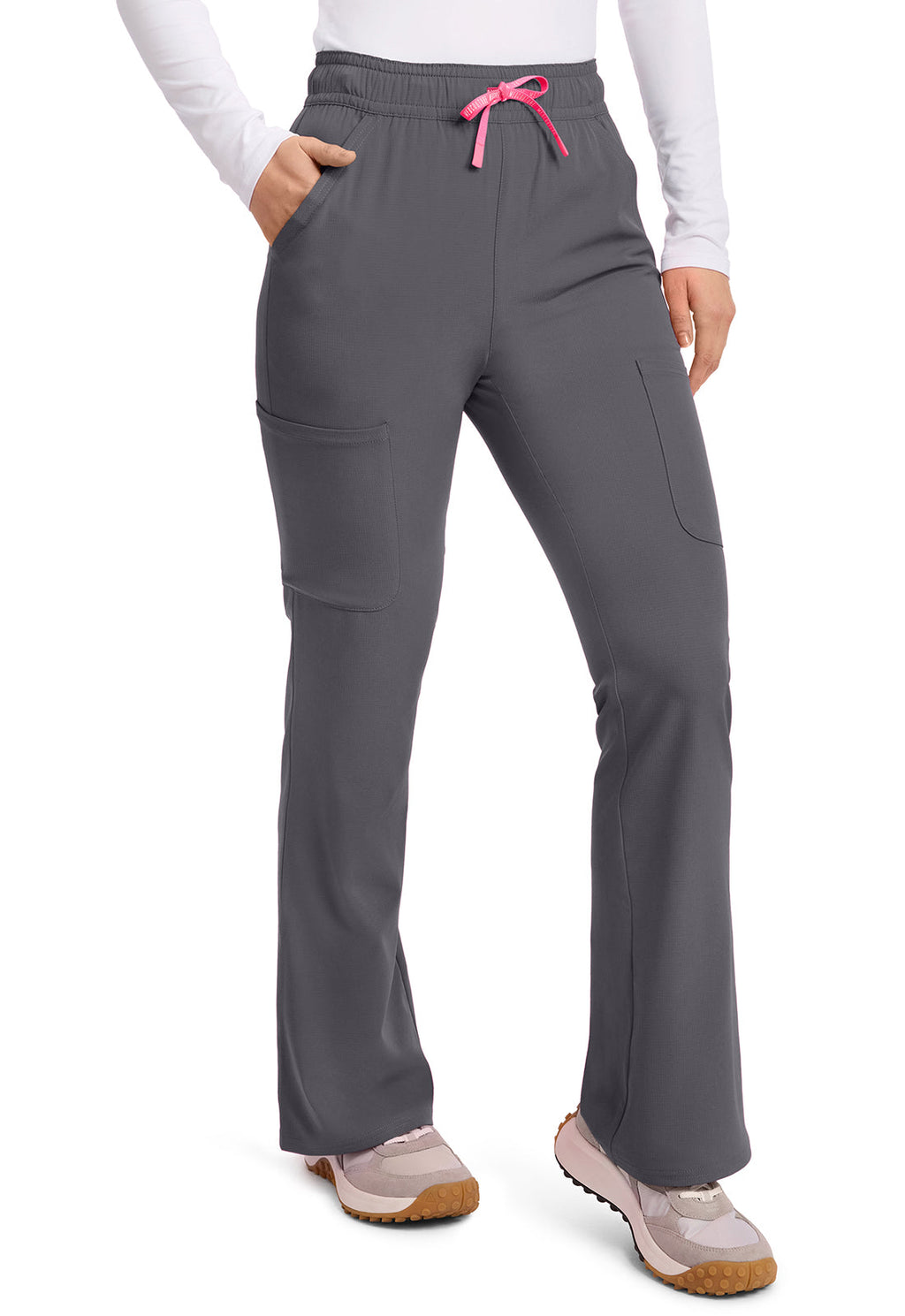 AMP MC104 Women's High Rise 4-Pocket Flare Pants Pewter
