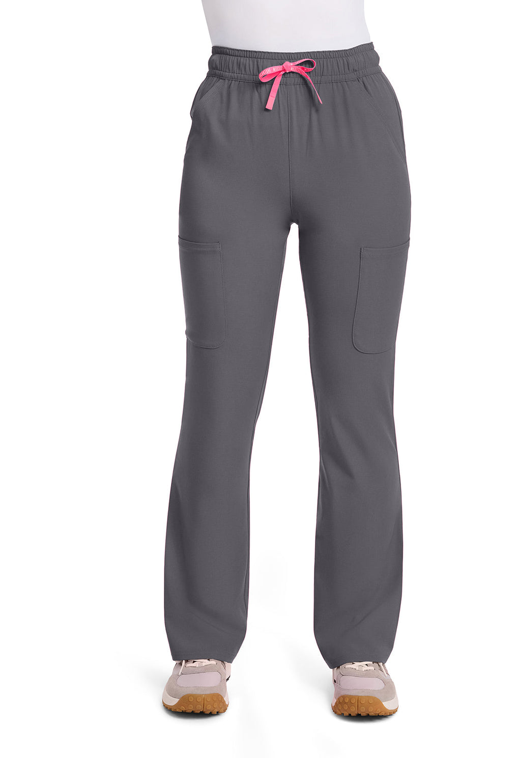 Amp MC104 Women's High Rise 4-Pocket Flare Scrub Pants Pewter