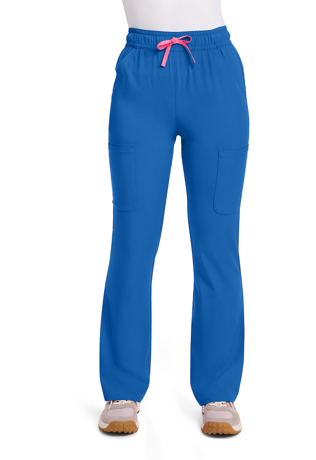 Amp MC104 Women's Women's High Rise 4-Pocket Flare Scrub Pants Royal