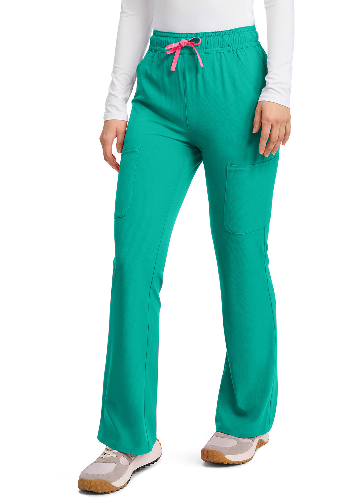 AMP MC104 Women's High Rise 4-Pocket Flare Pants Teal Tonic