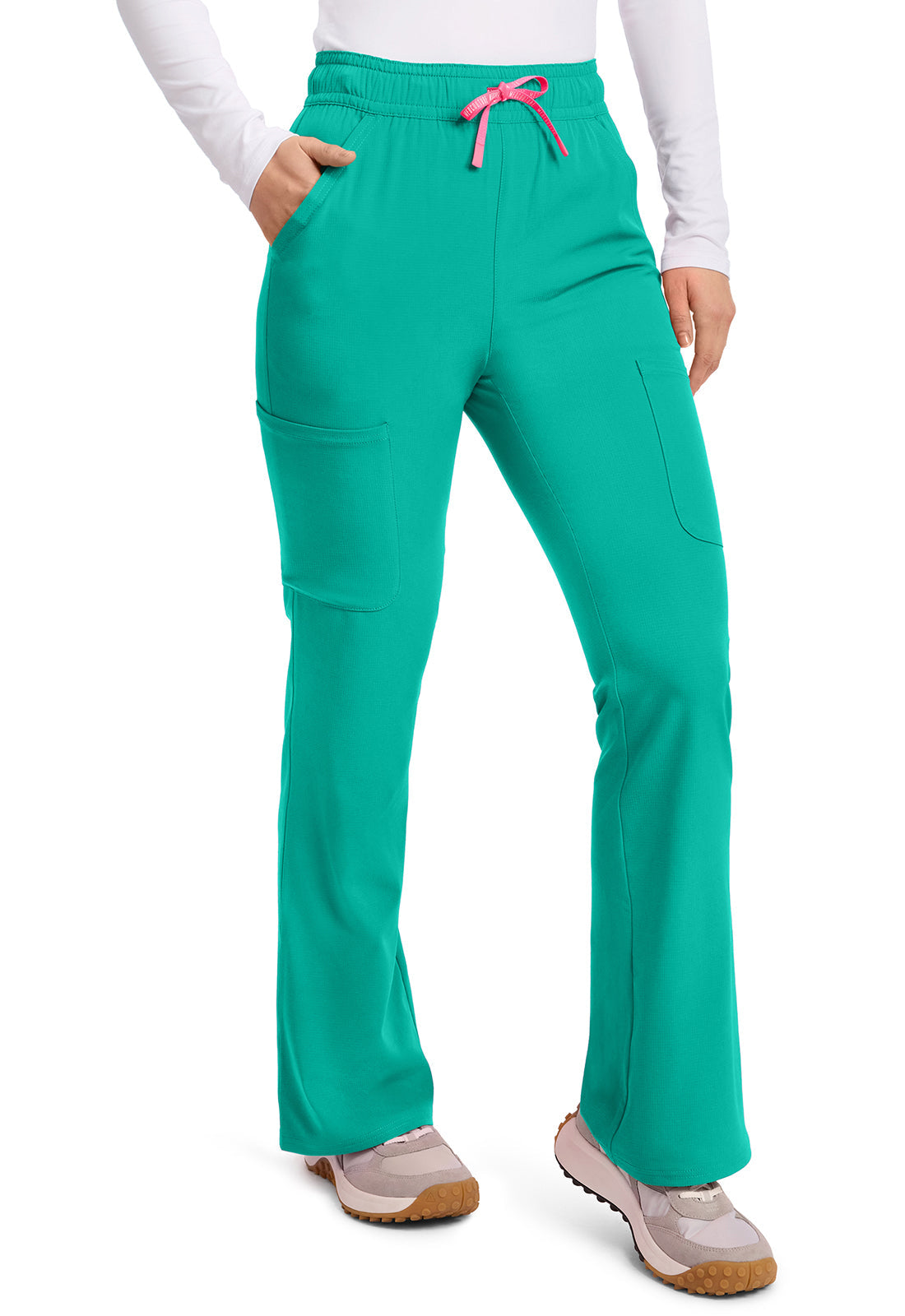 AMP MC104 Women's High Rise 4-Pocket Flare Pants Teal Tonic