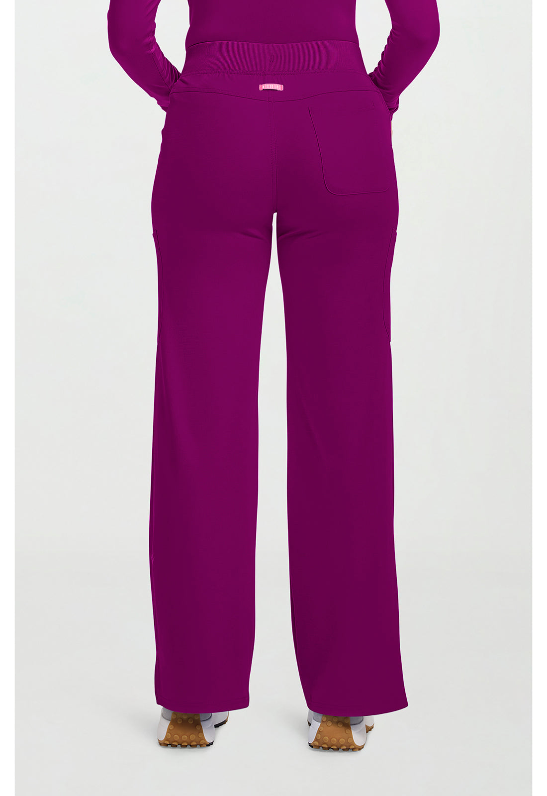 Amp MC109 Women's Wide Leg Pull On Scrub Pants Plum Royale