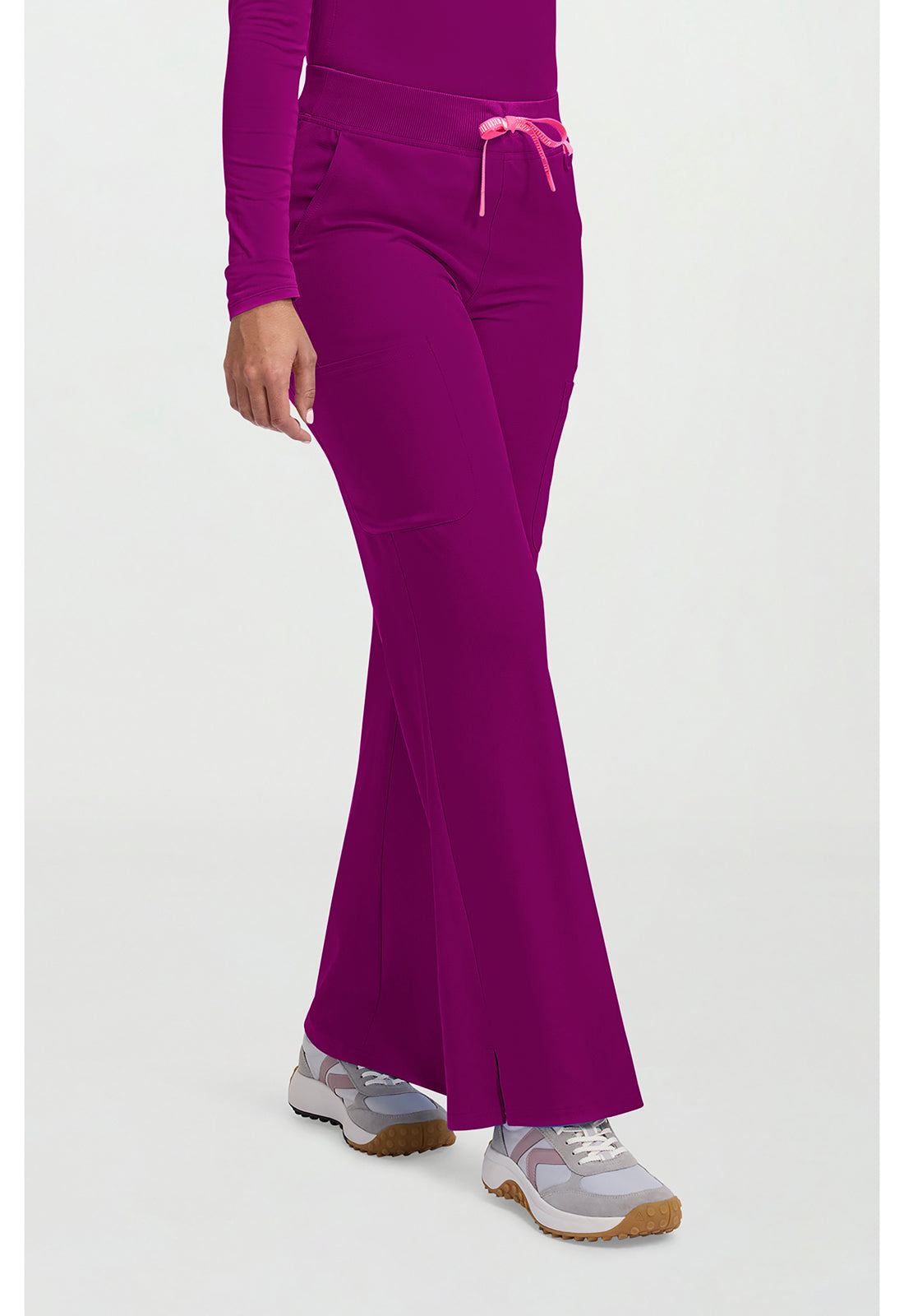 Amp MC109 Women's Wide Leg Pull On Scrub Pants Plum Royale