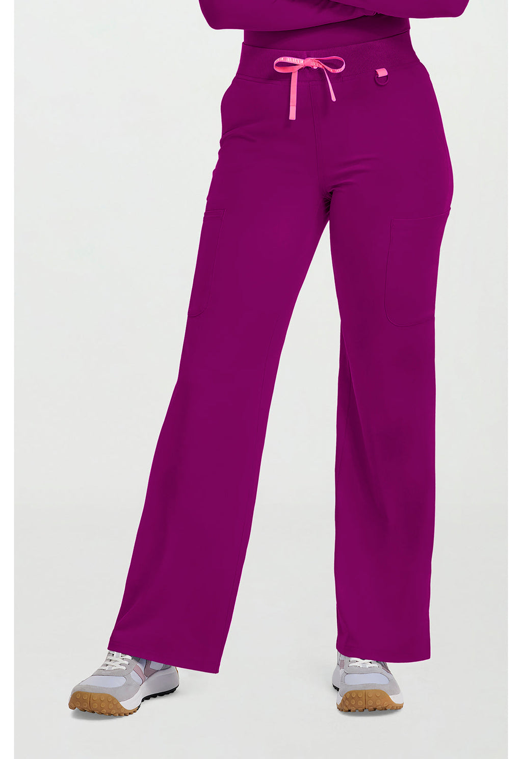 Amp MC109 Women's Wide Leg Pull On Scrub Pants Plum Royale