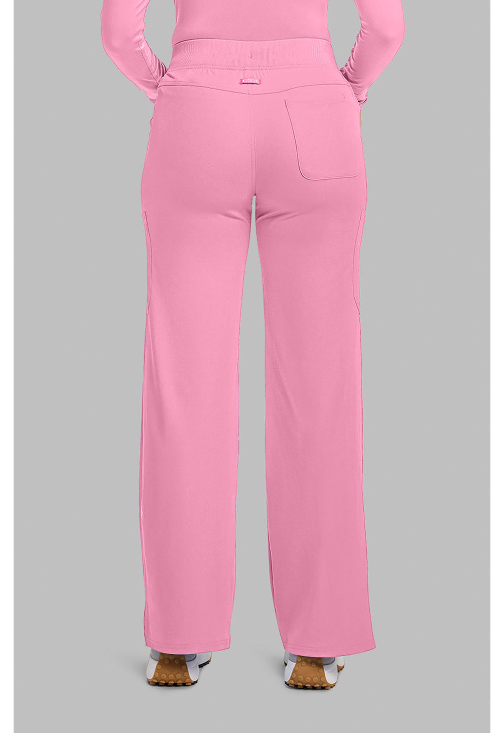 Amp MC109 Women's Wide Leg Pull On Scrub Pants Pixel Pink