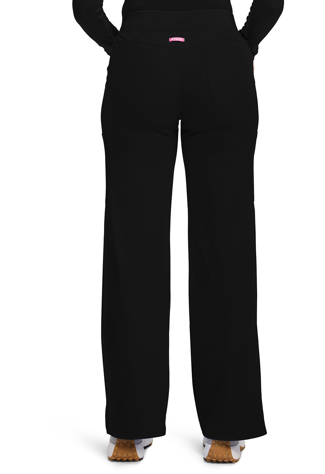 Amp MC109 Women's Wide Leg Pull On Scrub Pants Black