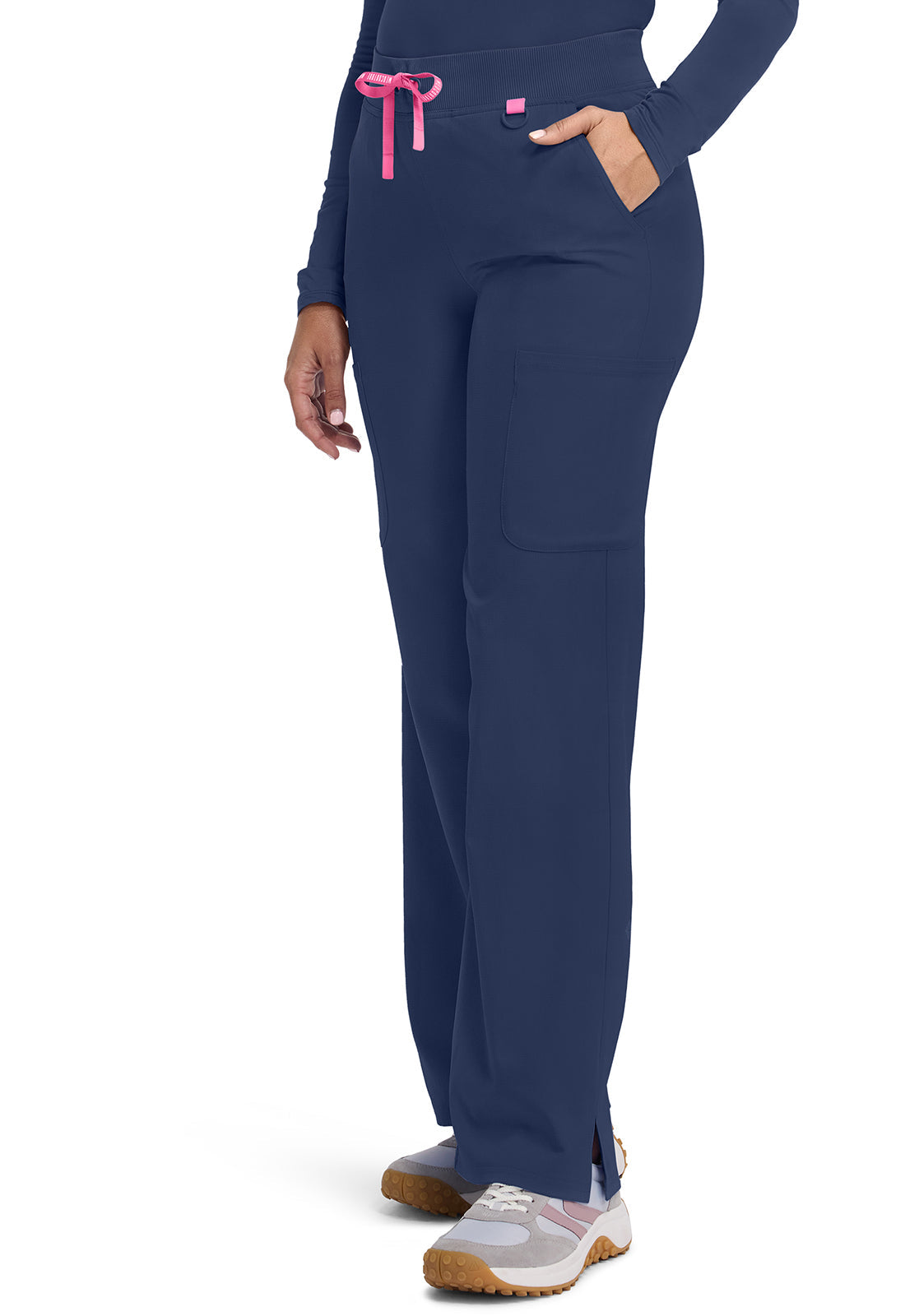 Amp MC109 Women's Wide Leg Pull On Scrub Pants Navy