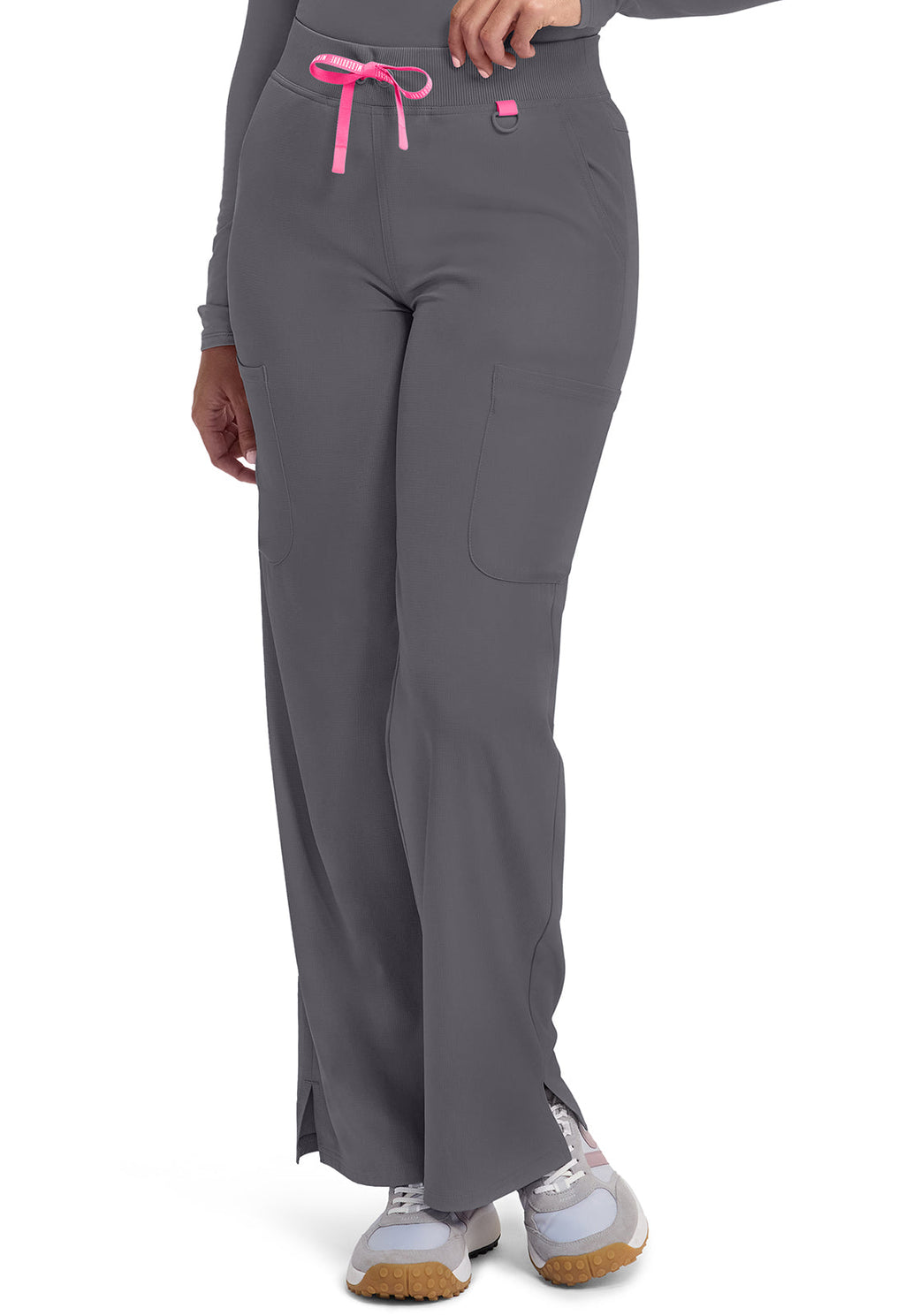 Amp MC109 Women's Wide Leg Pull On Scrub Pants Pewter