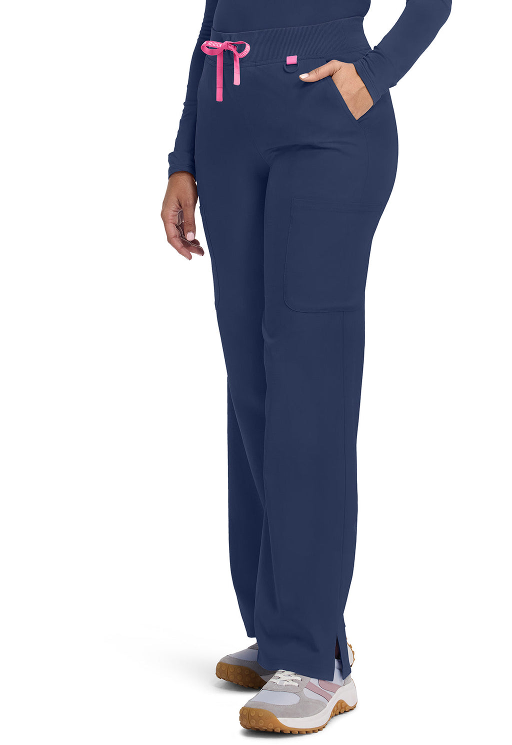 Amp MC109 Women's Wide Leg Pull On Scrub Pants Navy