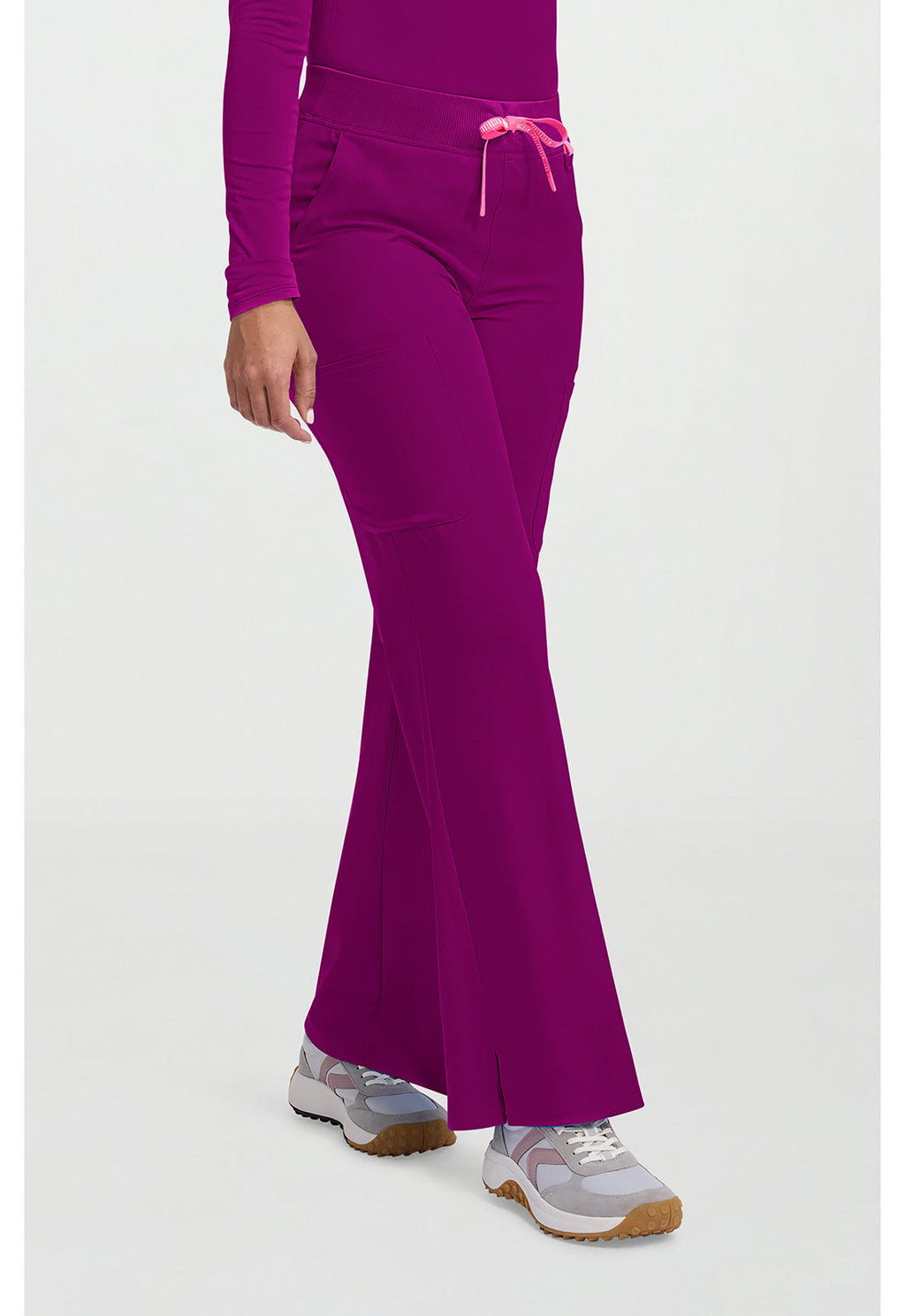 Amp MC109 Women's Wide Leg Pull On Scrub Pants Plum Royale