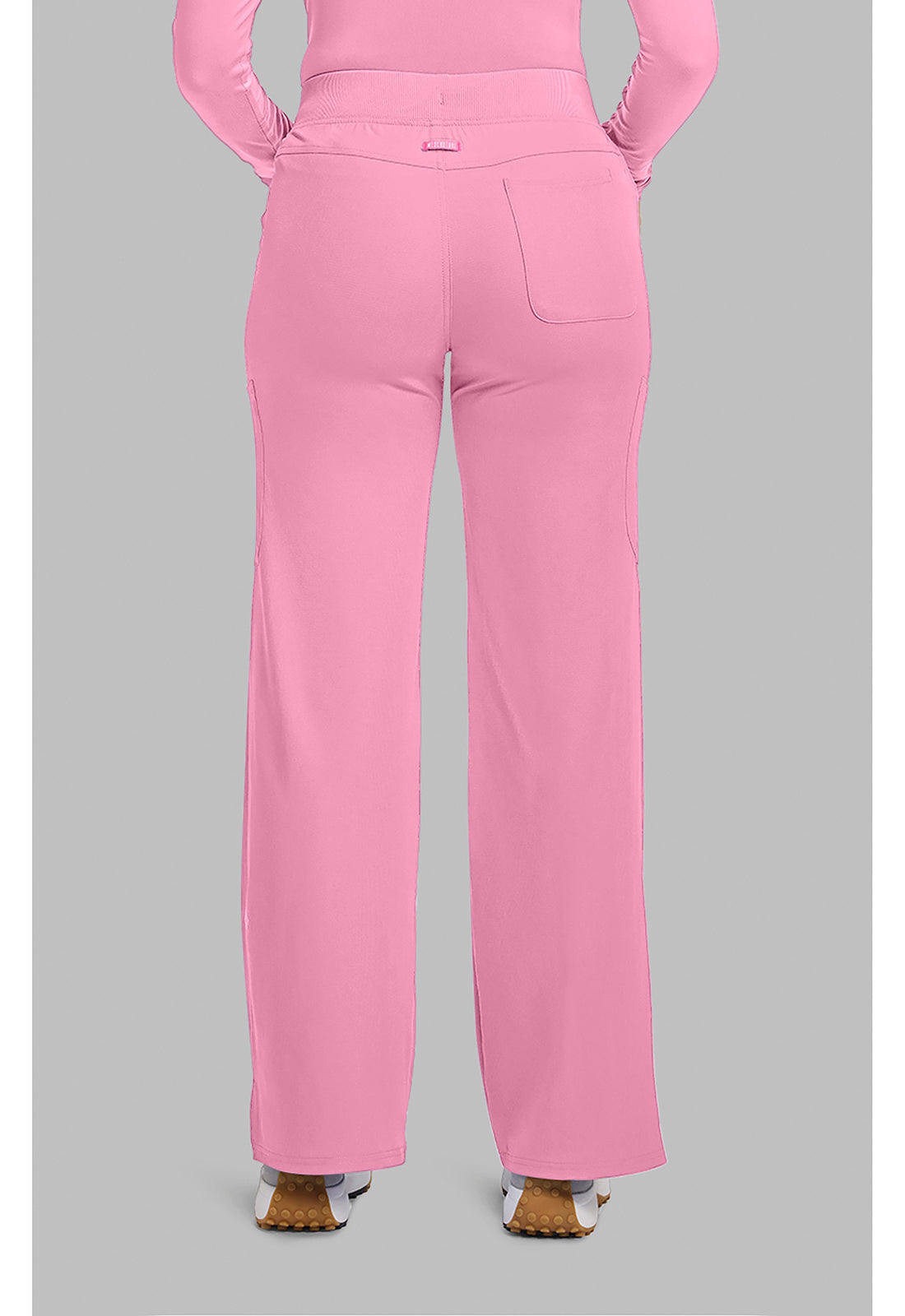 Amp MC109 Women's Wide Leg Pull On Scrub Pants Pixel Pink