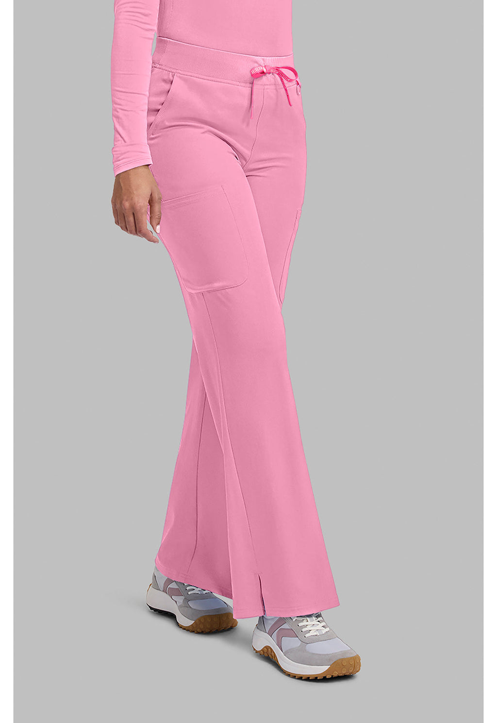 Amp MC109 Women's Wide Leg Pull On Scrub Pants Pixel Pink
