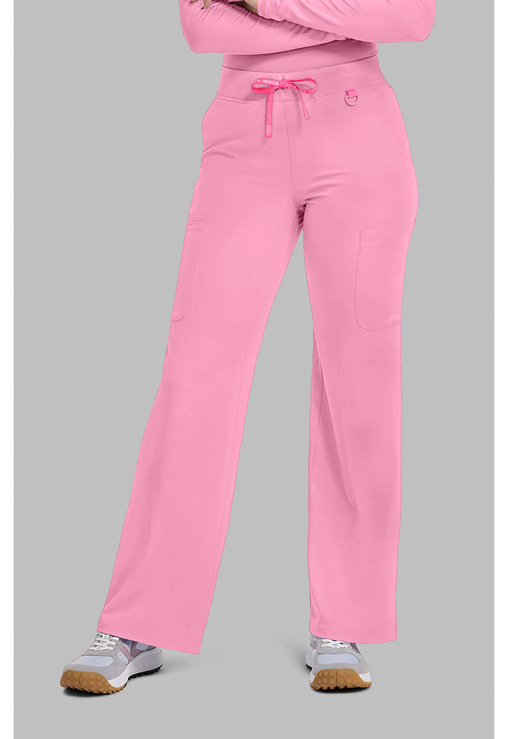 Amp MC109 Women's Wide Leg Pull On Scrub Pants Pixel Pink