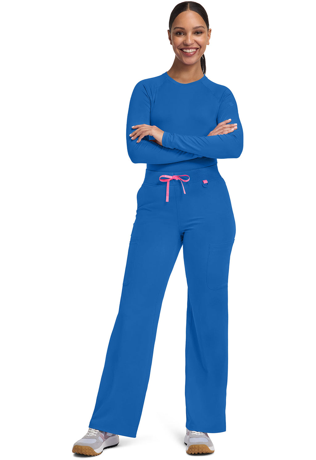 Amp MC109 Women's Wide Leg Pull On Scrub Pants Royal