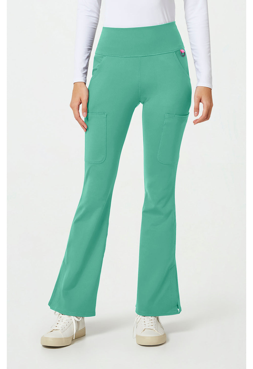 Amp Knit MC150 Women's Flare Leg Yoga Scrub Pants Mint Condition