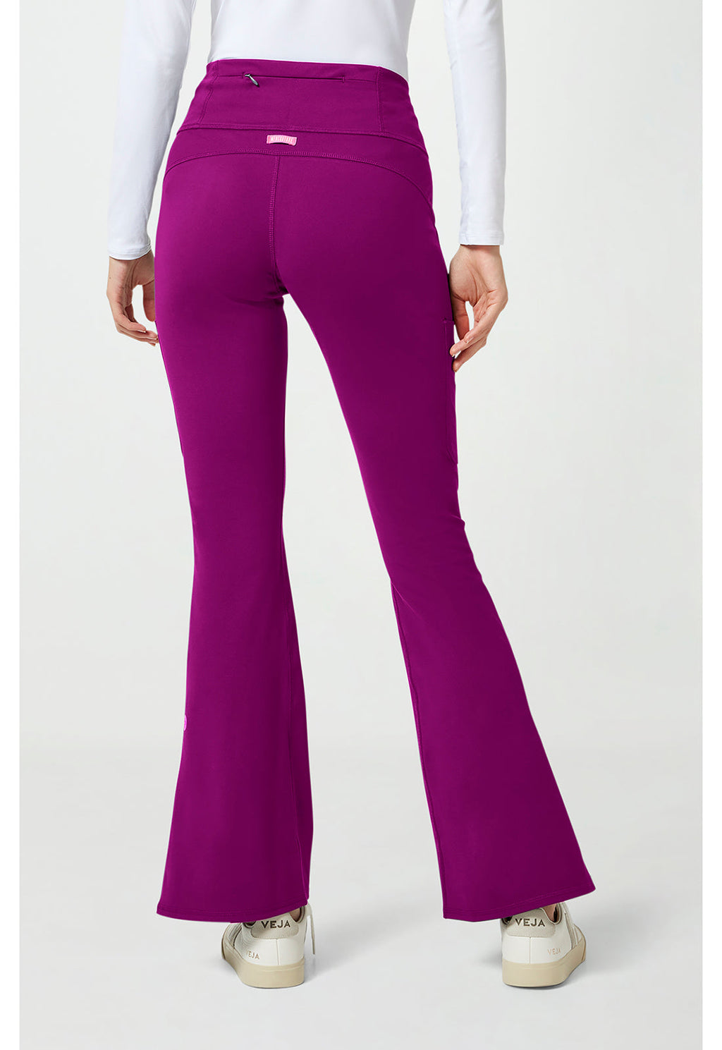 Amp Knit MC150 Women's Flare Leg Yoga Scrub Pants Plum Royale