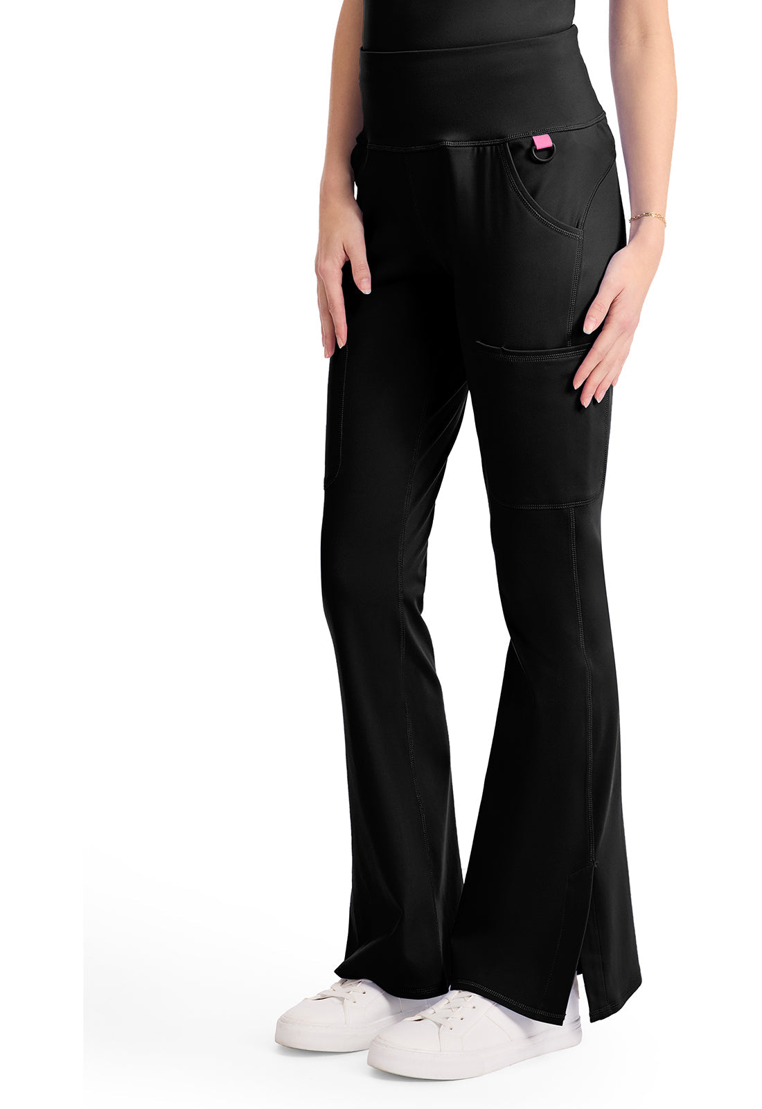 Amp Knit MC150 Women's Flare Leg Yoga Scrub Pants Black