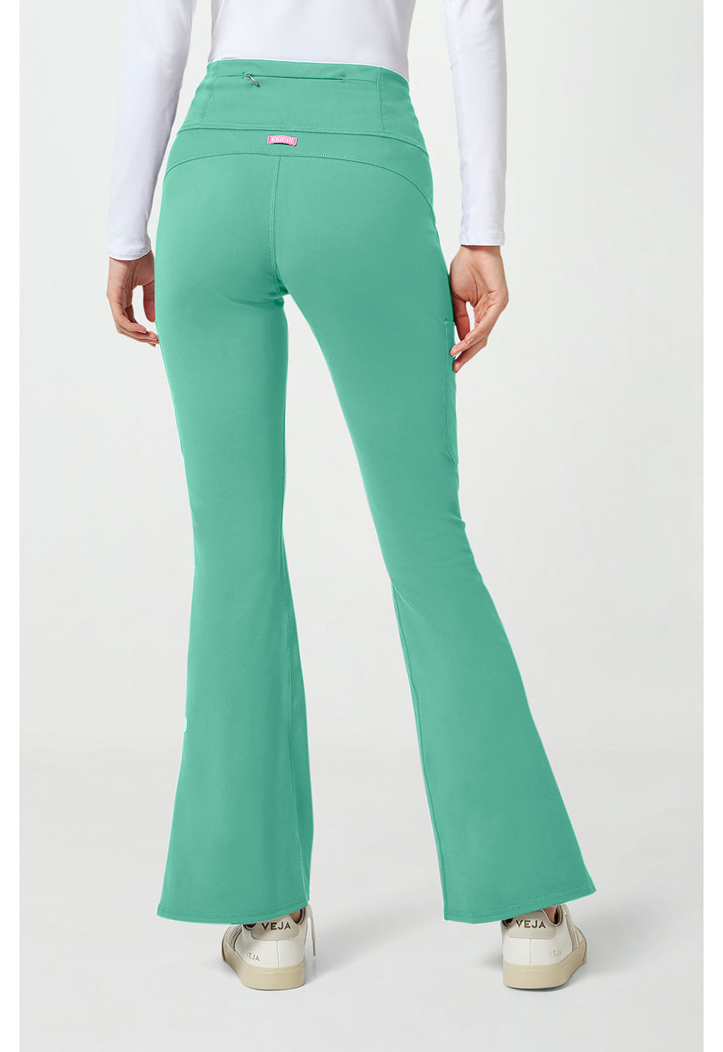 Amp Knit MC150 Women's Flare Leg Yoga Scrub Pants Mint Condition