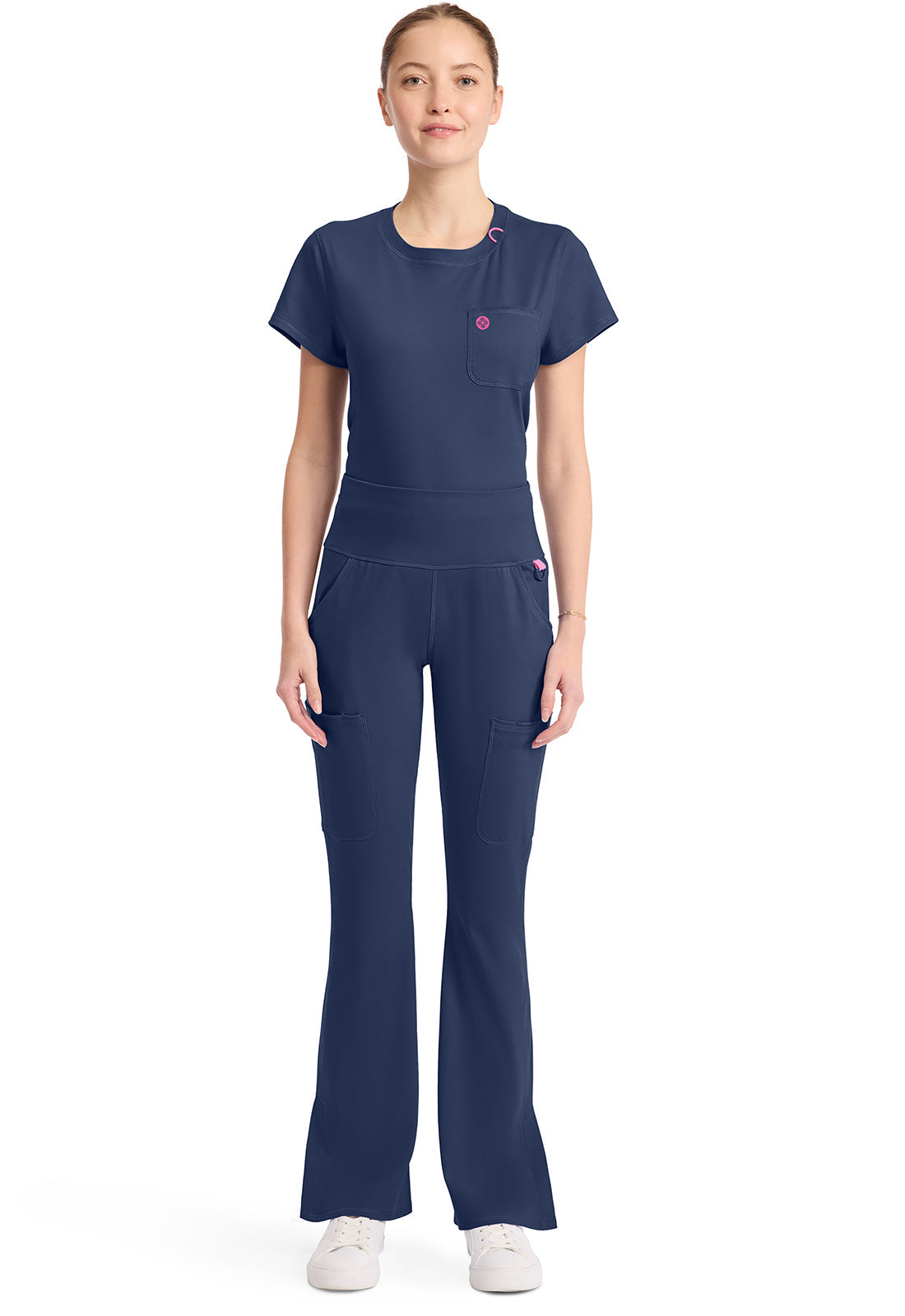 Amp Knit MC150 Women's Flare Leg Yoga Scrub Pants Navy