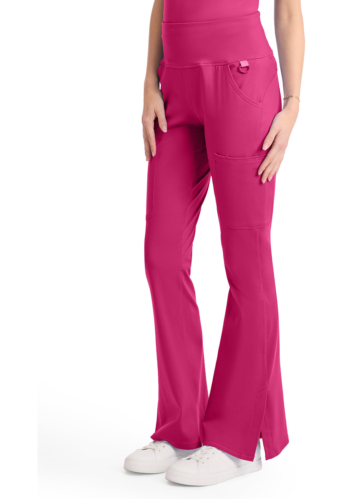 Amp Knit MC150 Women's Flare Leg Yoga Scrub Pants Pink Power