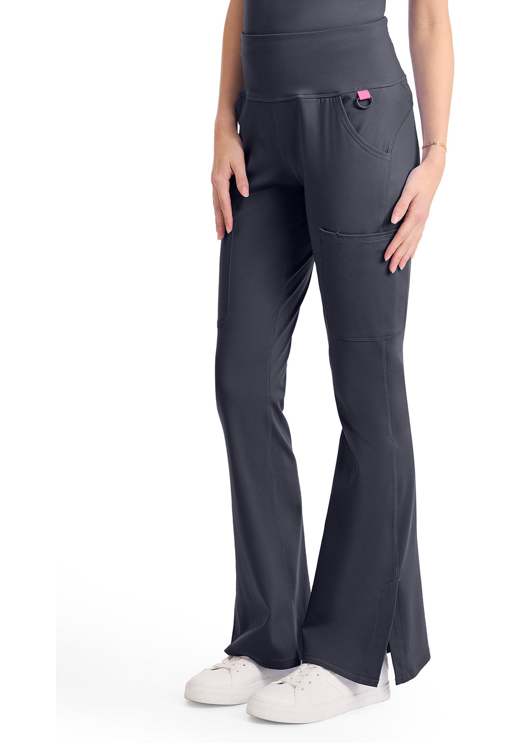 Amp Knit MC150 Women's Flare Leg Yoga Scrub Pants Pewter