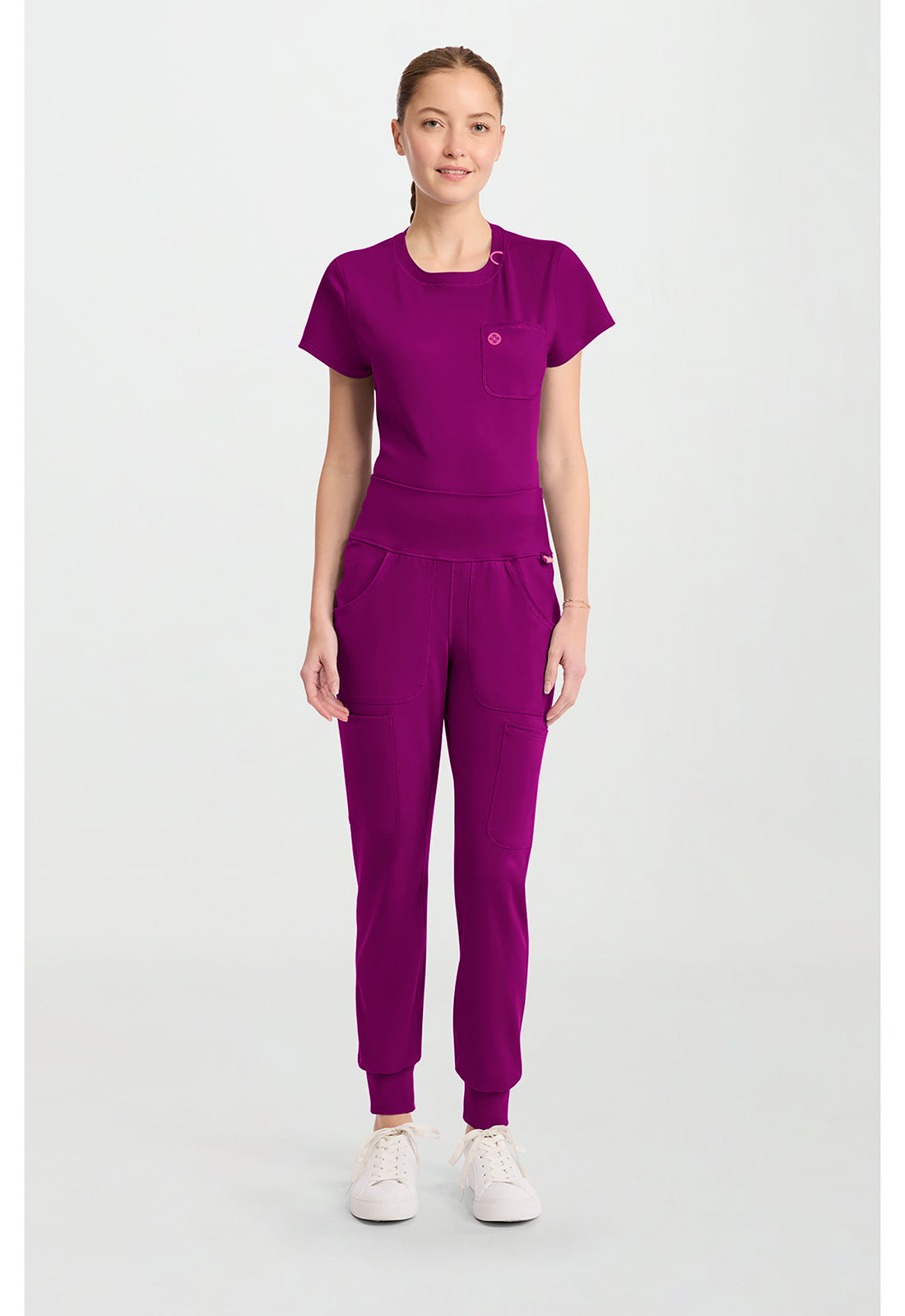 Amp Knit MC152 Women's Scrub Joggers Plum Royale