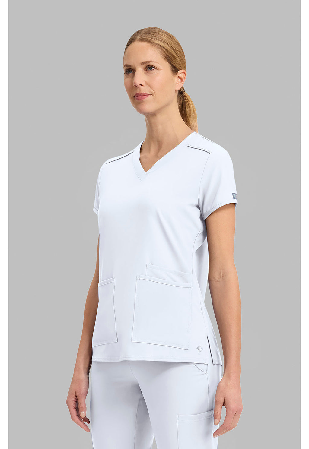Insight MC2411W Women's 3 Pocket Scrub Top White