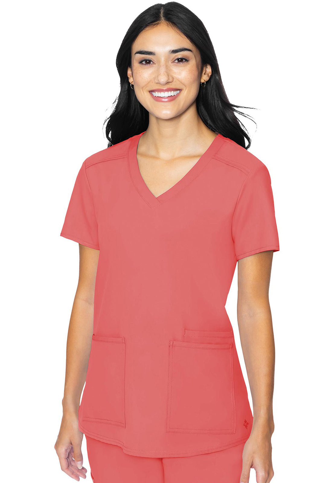 Insight MC2411 Women's 3 Pocket Scrub Top Coral