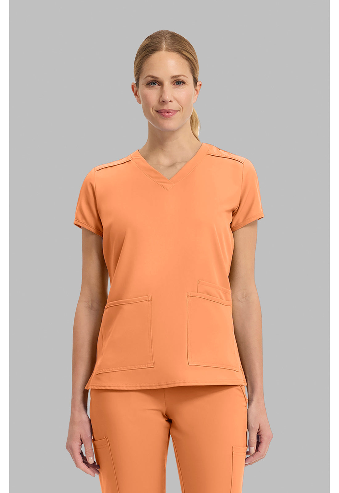 Insight MC2411 Women's 3 Pocket Scrub Top Papa Don'T Peach