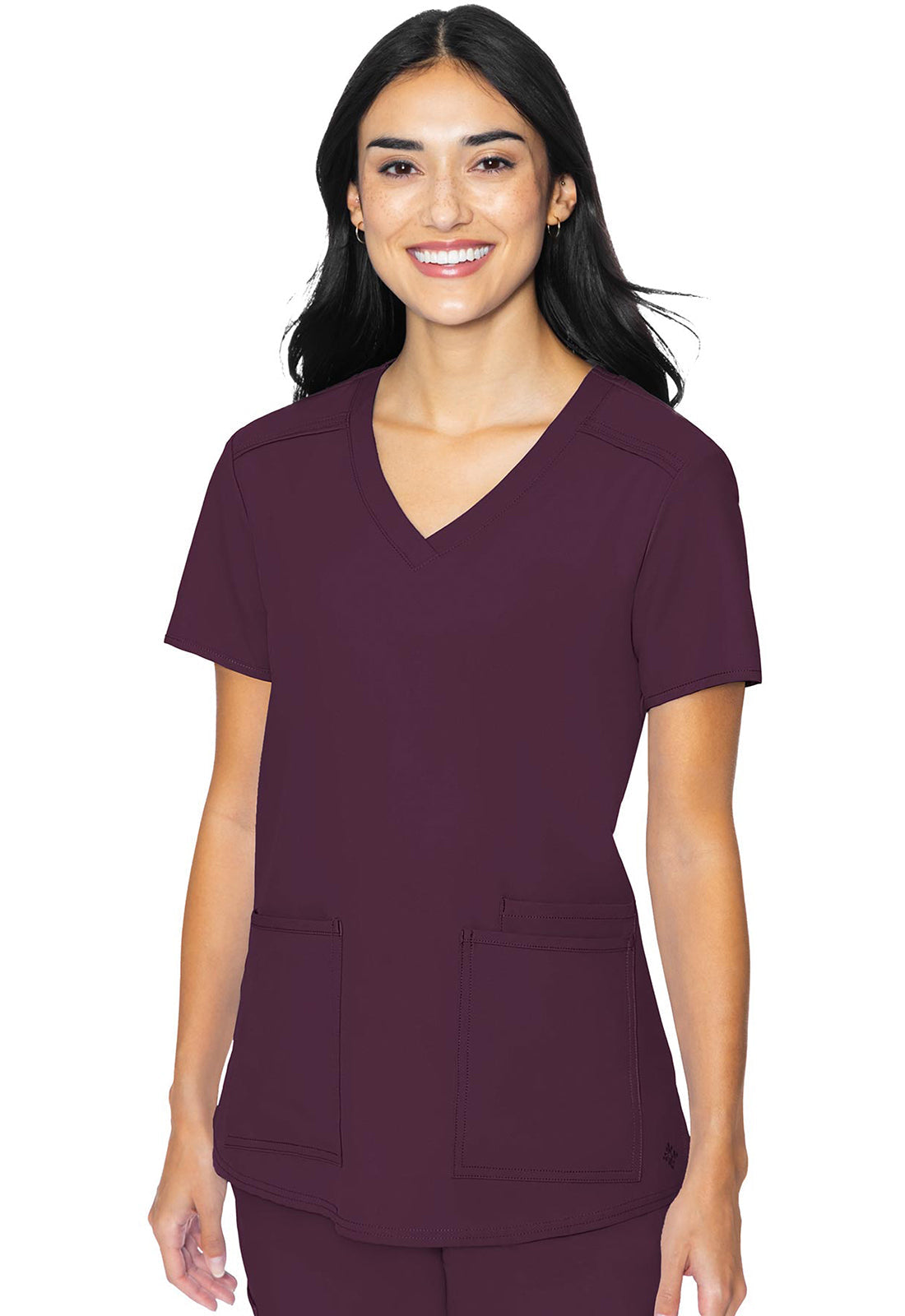 Insight MC2411 Women's 3 Pocket Scrub Top Wine
