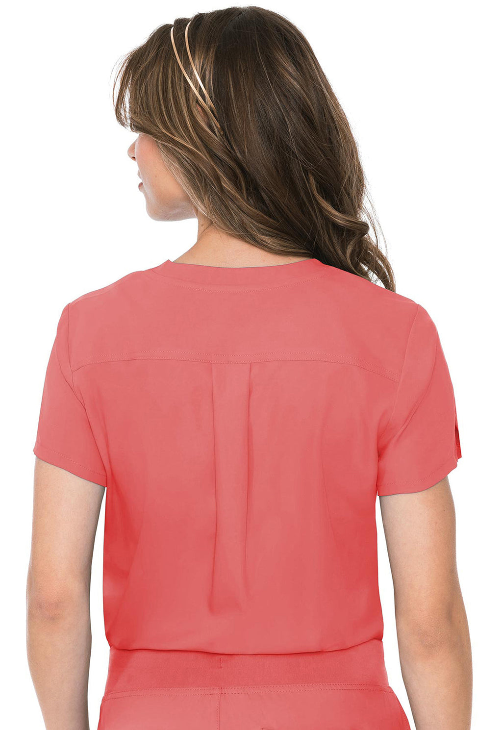 Insight MC2432 Women's One Pocket Tuck-In Scrub Top Coral