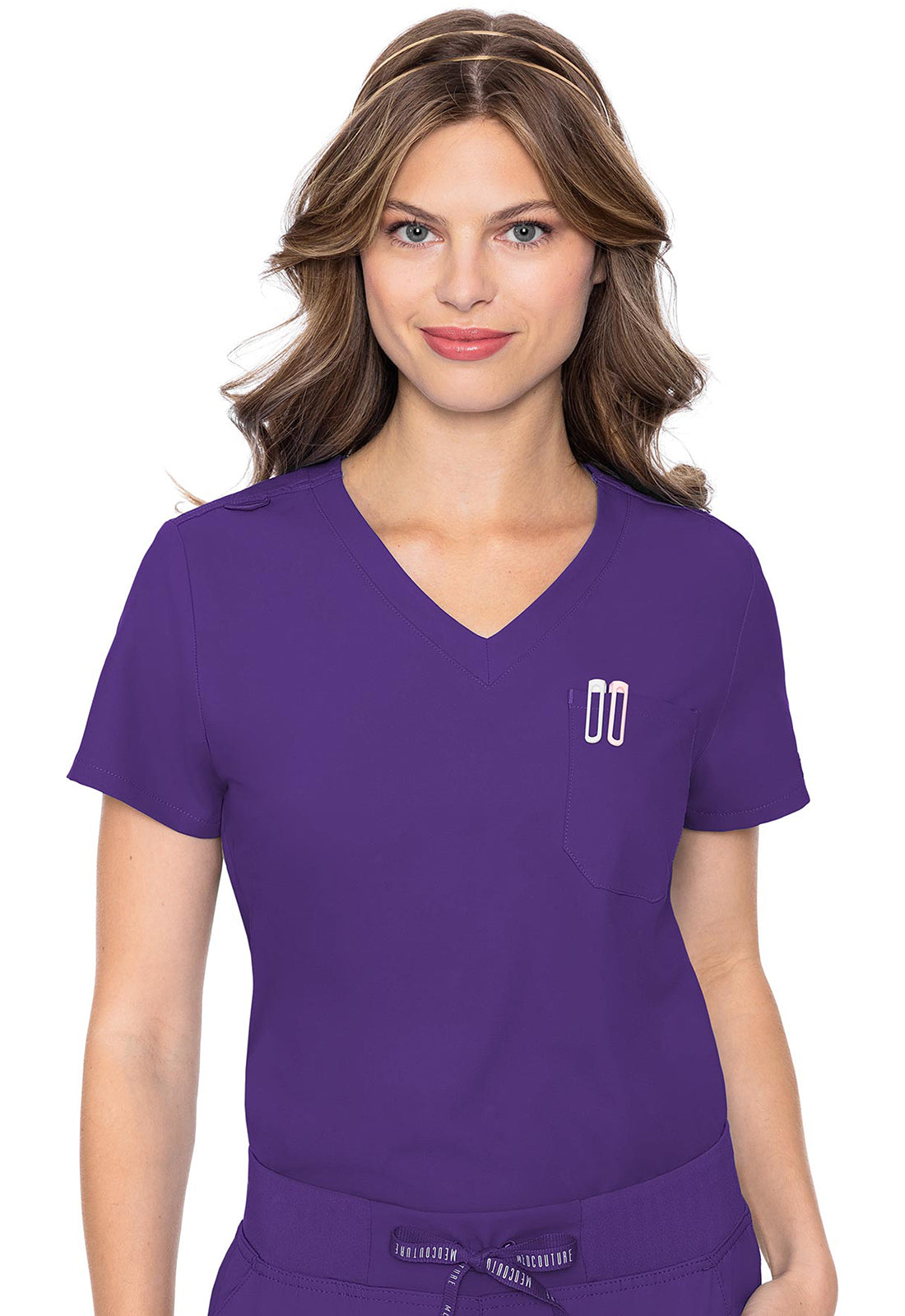 Insight MC2432 Women's One Pocket Tuck-In Scrub Top Grape