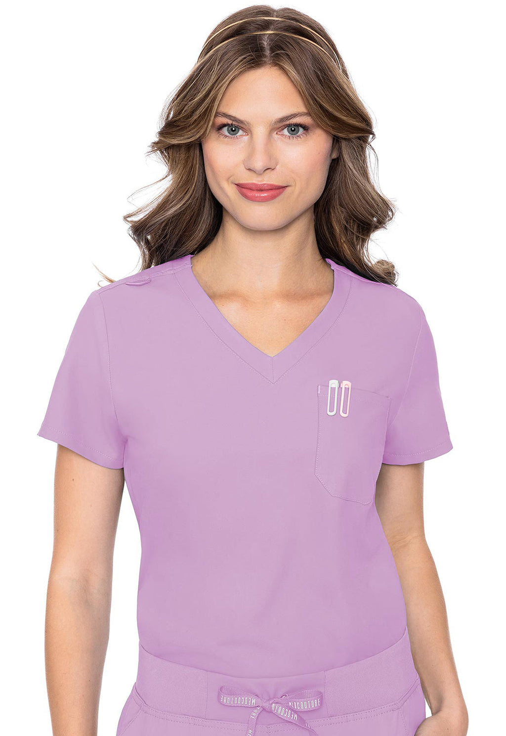 Insight MC2432 Women's One Pocket Tuck-In Scrub Top Lilac
