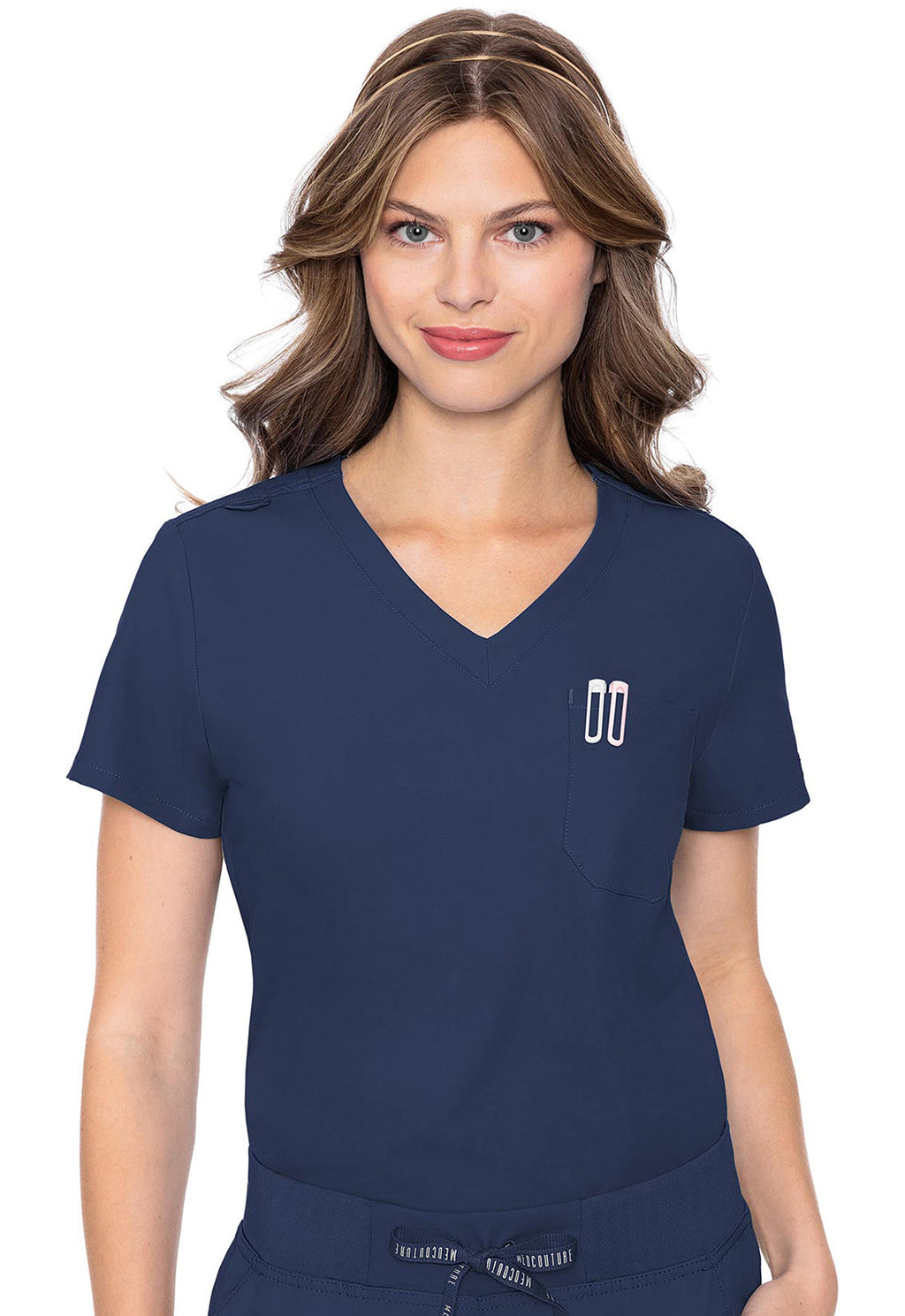 Insight MC2432 Women's One Pocket Tuck-In Scrub Top Navy