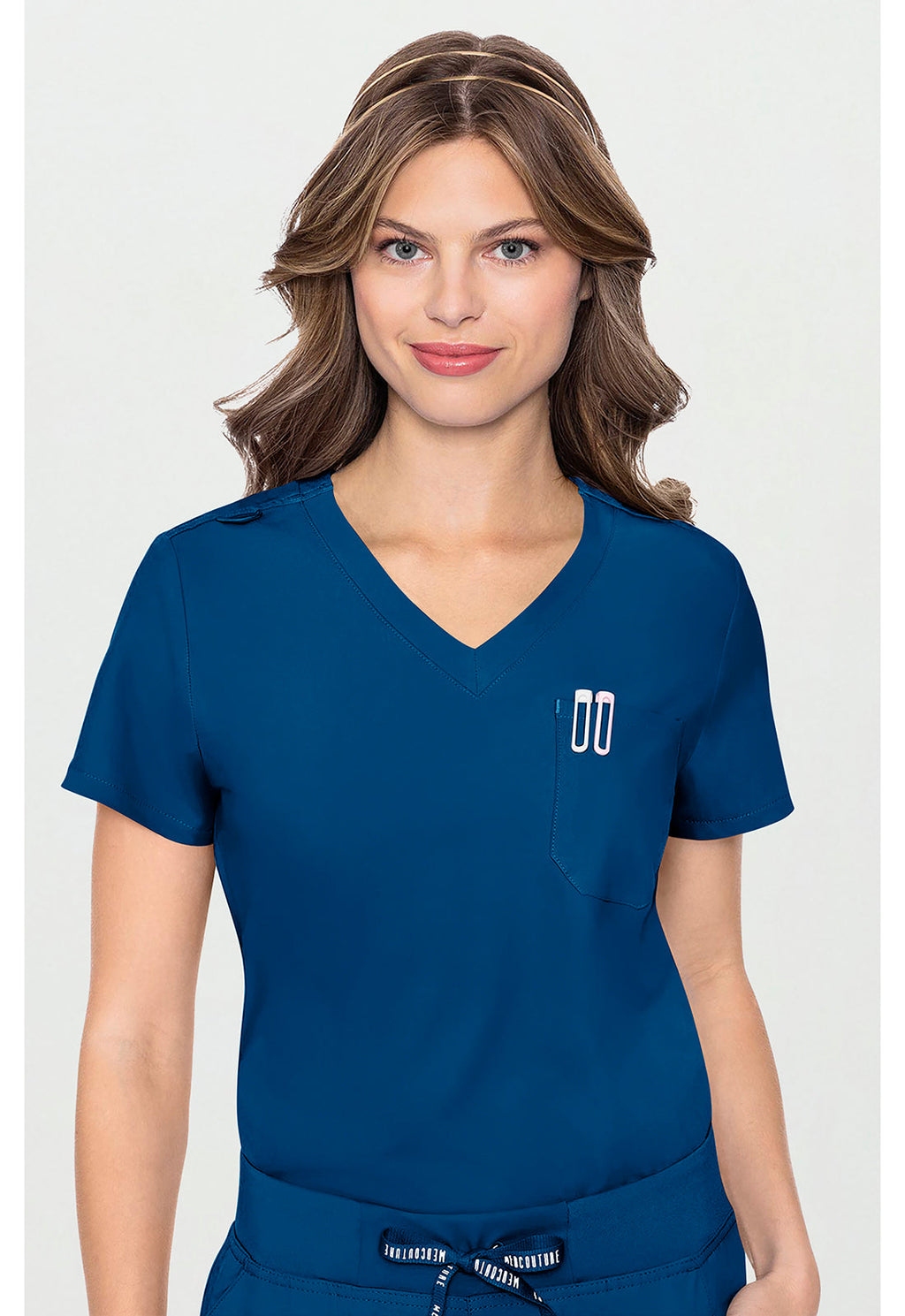 Insight MC2432 Women's One Pocket Tuck-In Scrub Top Ocean Abyss