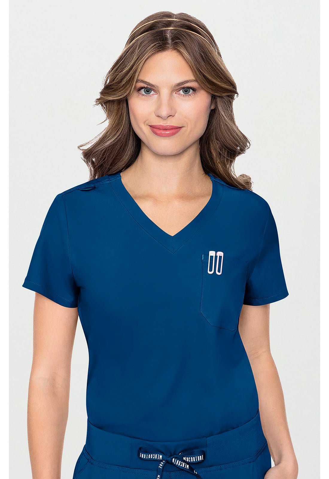 Insight MC2432 Women's One Pocket Tuck-In Scrub Top Ocean Abyss